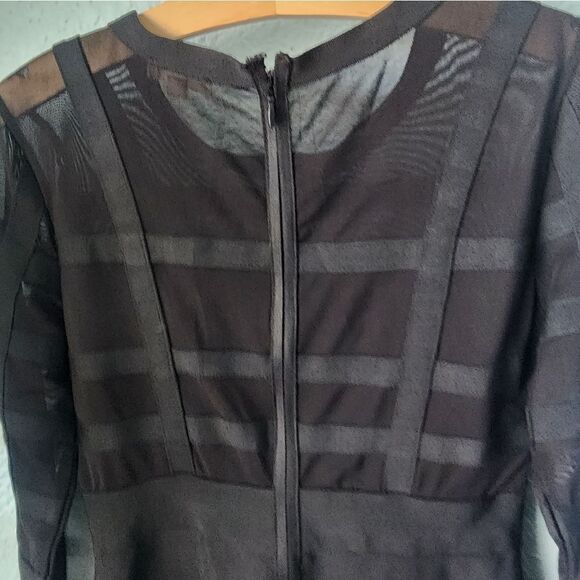 Chocolate bodycon mesh top midi dress - Picture 9 of 16